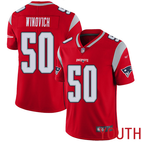 New England Patriots Football #50 Inverted Legend Limited Red Youth Chase Winovich NFL Jersey